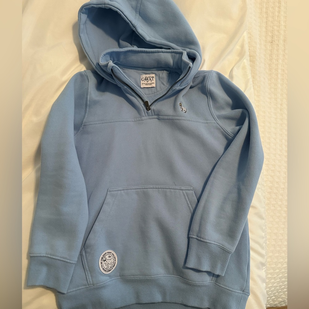 Goat USA Sky Blue Quarter Zip-Up Hoodie